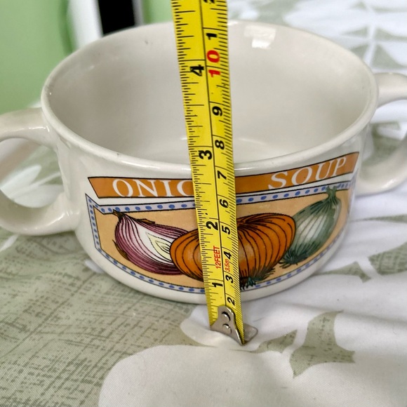 Vintage Cottagecore Rustic Retro Ceramic Onion Soup Farmhouse Bowl Mug Handles - Picture 6 of 8